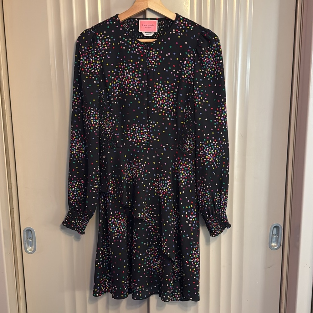 Kate Spade black viscose front zip dress